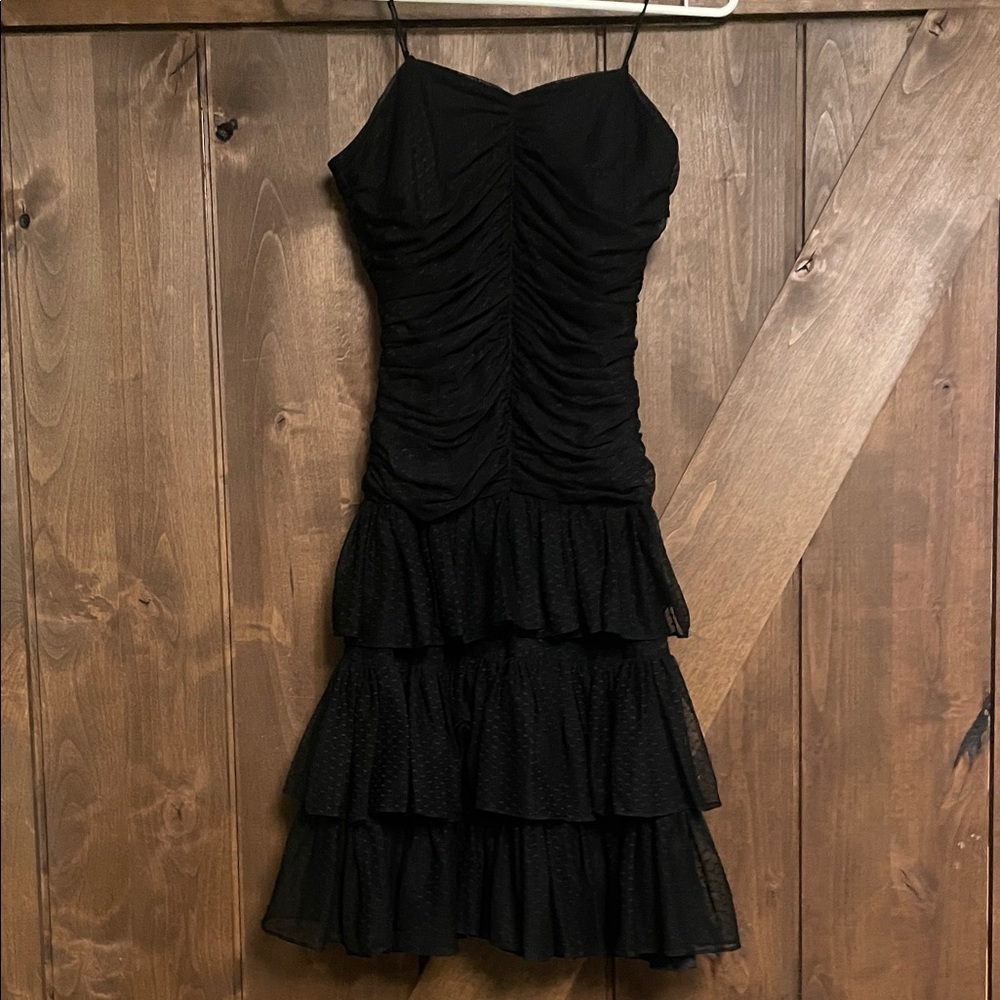 Chic Black Tiered Mini Dress